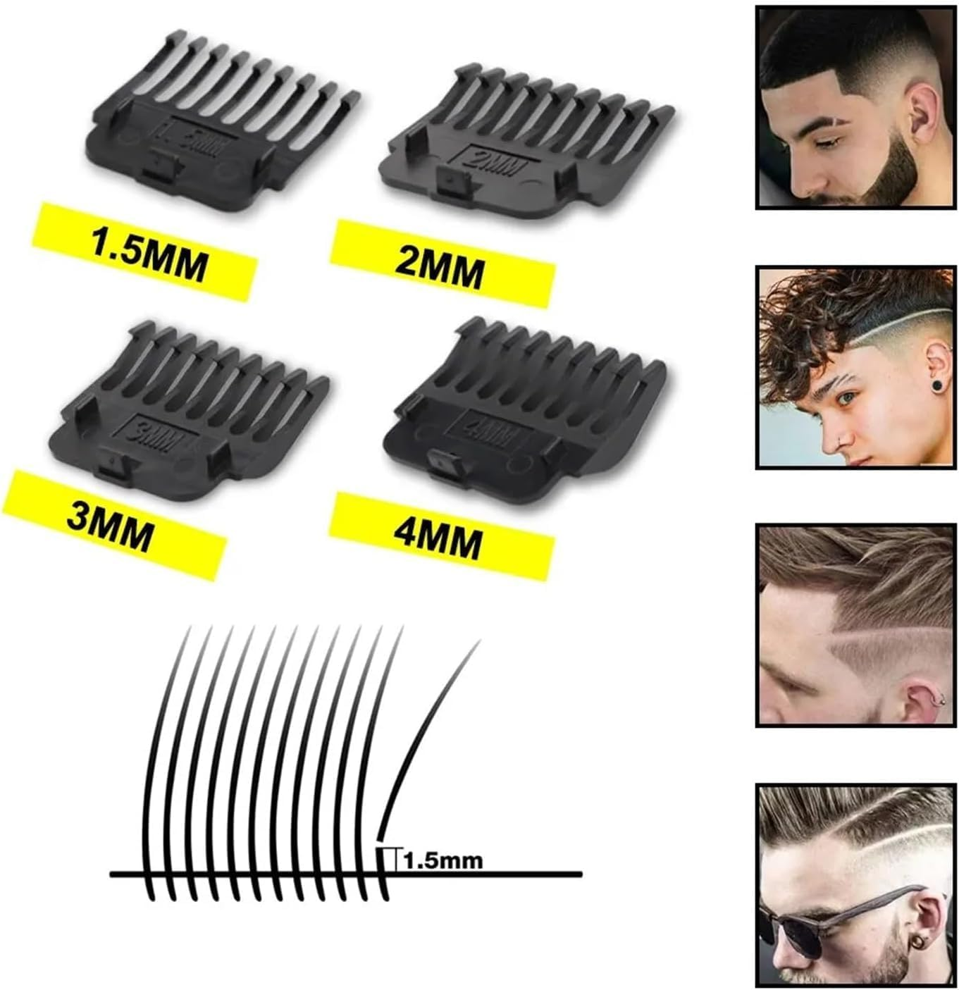 Professional Hair Trimmer for Men, Beard Trimmer Hair Clippers for Men, Cordless Rechargeable Hair Trimmer Metal Body Cutting Grooming Kit,Beard Shaver Barbershop (Bronze) image number 5