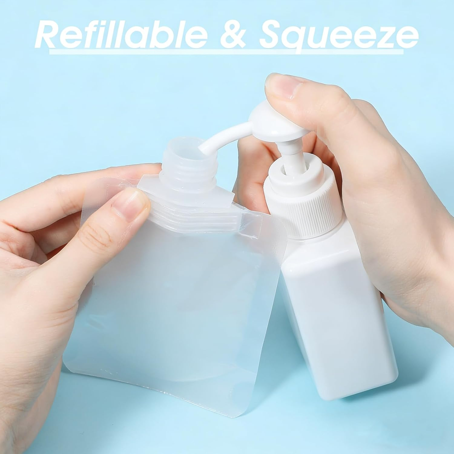 Travel Pouch for Toiletries,12 PCS Refillable Travel Toiletries Pouches,Clear Leakproof Toiletry Bags with Write-On Labels, Portable Travel Bottles for Liquids Makeup,Shampoo,Conditioner,Lotion(100Ml) image number 4