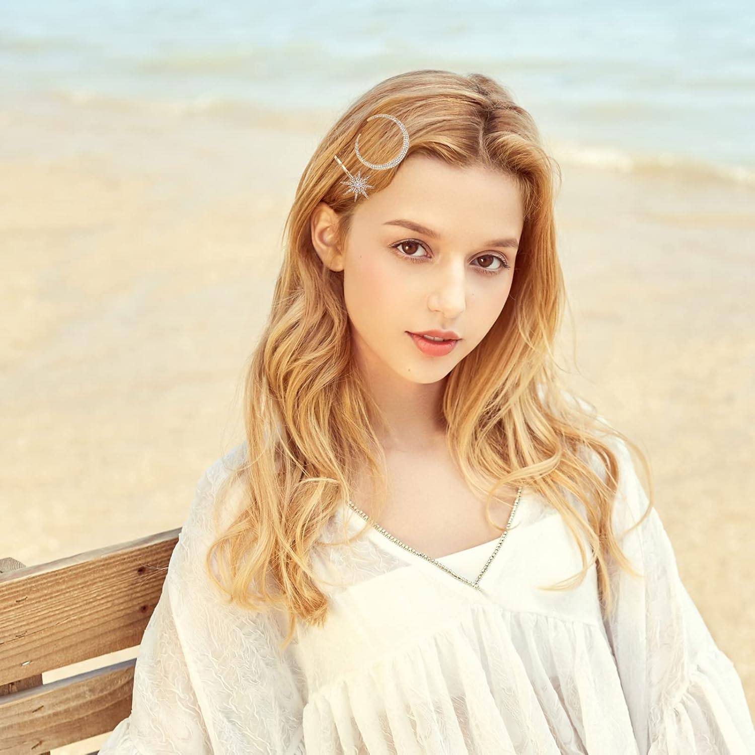 Hair Pin Rhinestone Moon Hair Accessories Women Girls Star Hair Clips Vintage Set Simple Elegant for Thick Thin Hair 9 Pieces image number 1