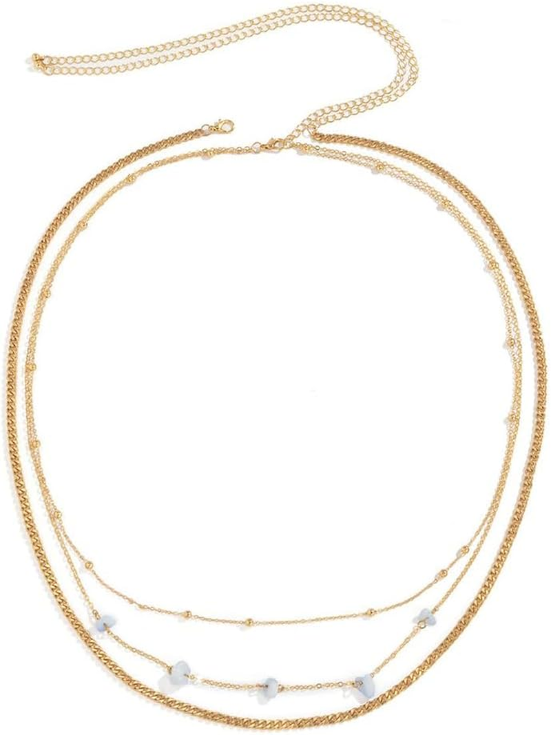 Gold Waist Chain Belly Jewelry for Women Girls - Boho Body Chain Stomach Jewelry - Beach Summer Bikini Waist Beads