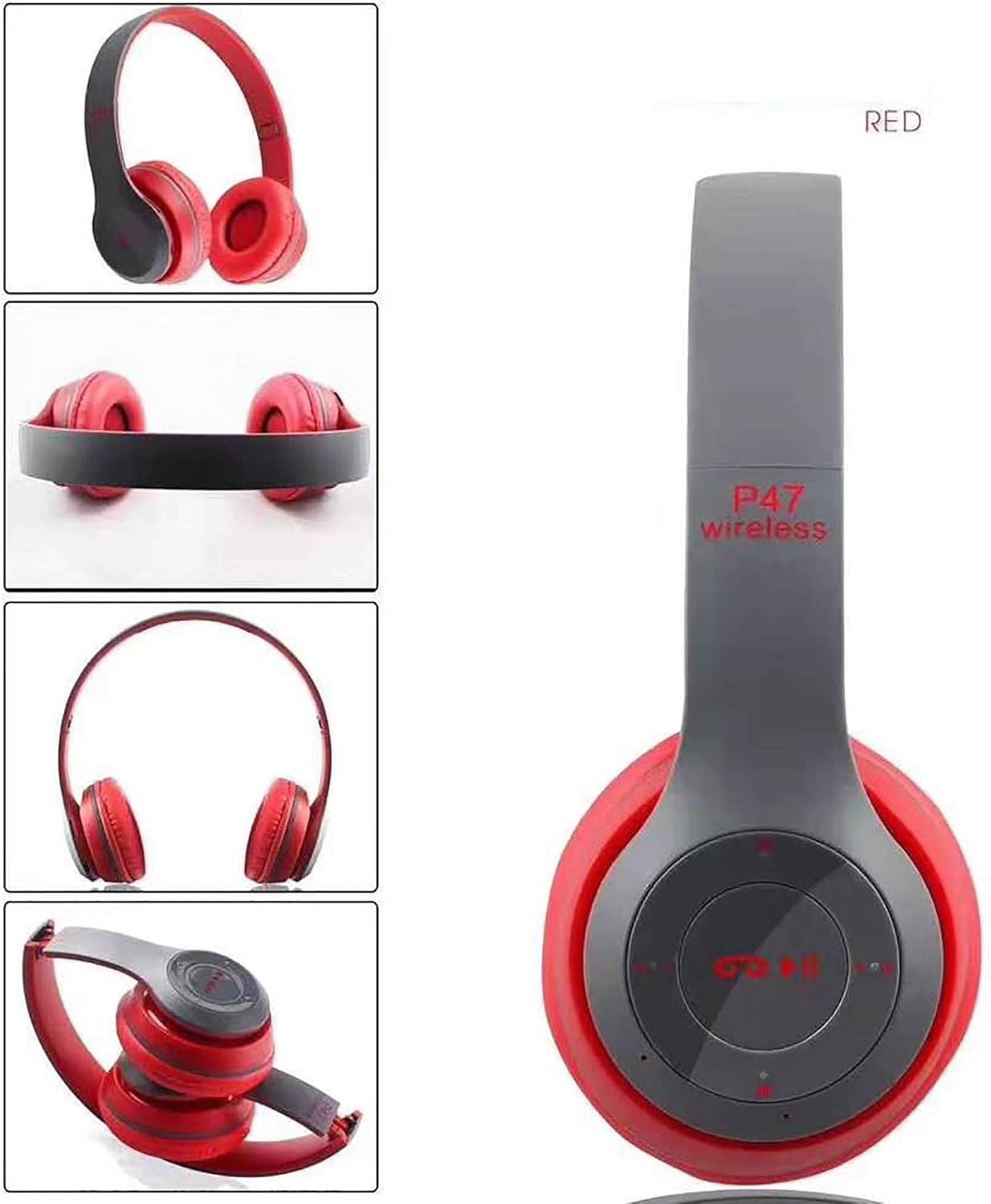 ELLENNE Bluetooth 4.1 Wireless Headphones / 3.5 Mm Headphone - Colour Red - Code 47 image number 1