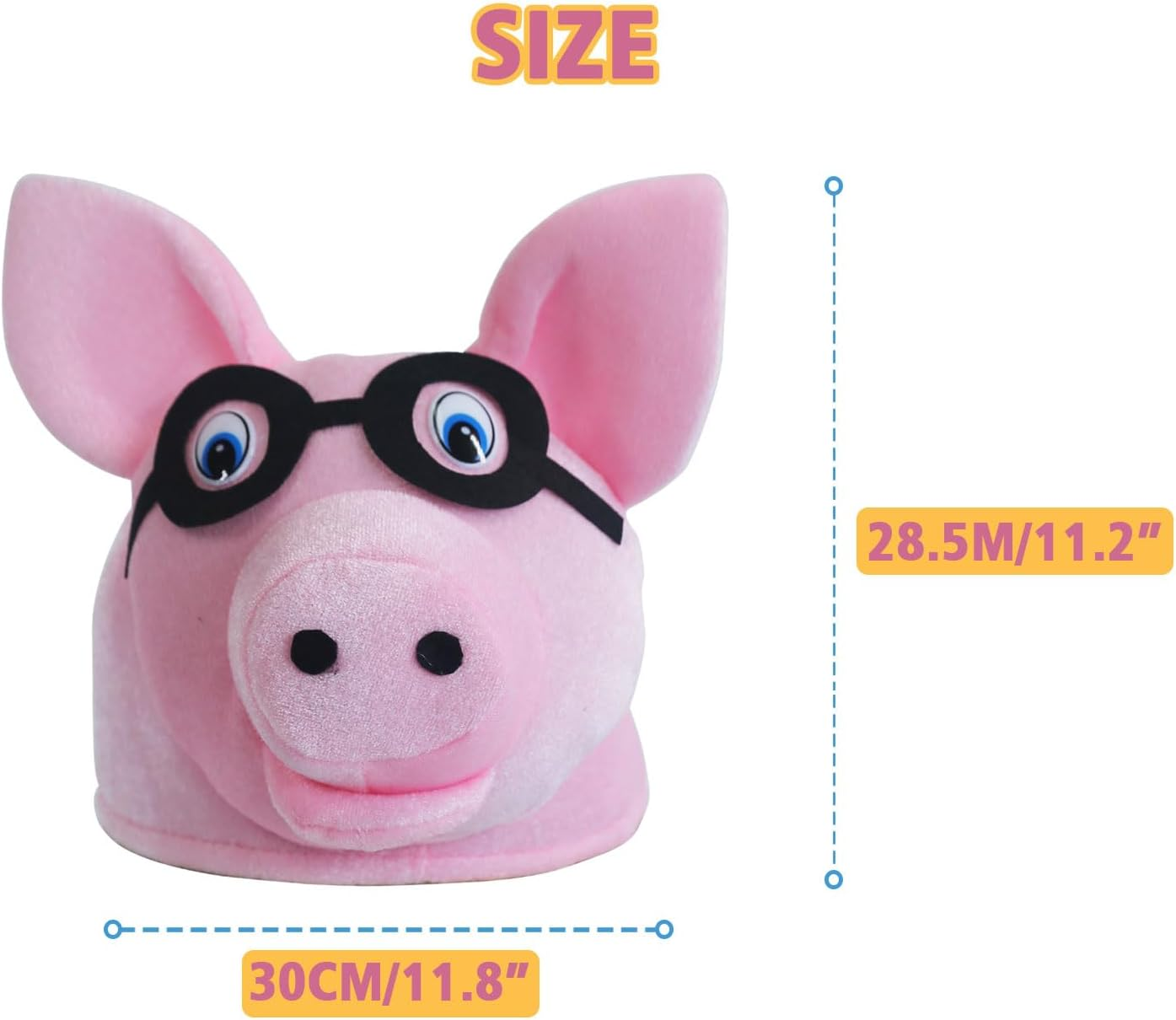 Piggy Costume Hats. Handmade Funny Pig Costume Partyhat. One Size Fits Most Costume Headwear. image number 4