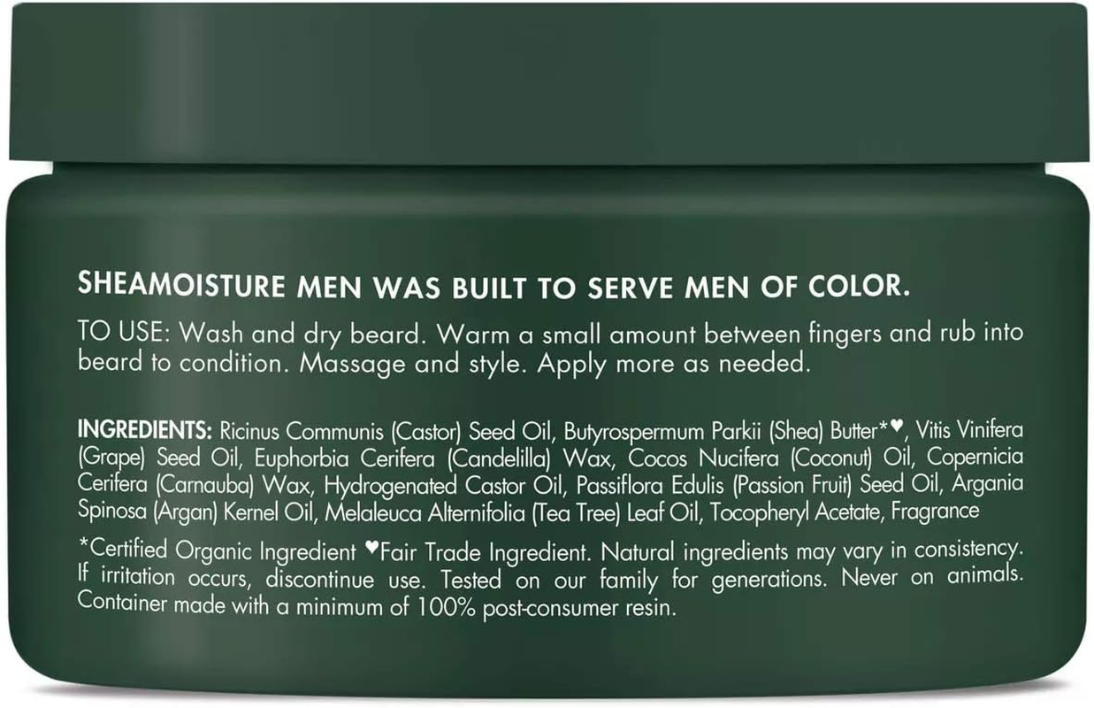 Shea Moisture Mens Beard Balm, All Natural Ingredients, Made with Maracuja Infused Shea Butter, Shape-Smooth & Define, 4 Ounce image number 1