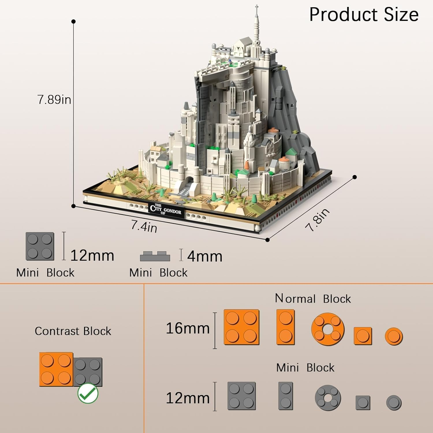 Ideas Castle Architecture Mini Building Block Set with Light, MOC STEM Building the City Lord Set for Adult Film Fans,Stem Christmas Birthday Gift Toy for Boy and Girl Kids 8-14 1680PCS image number 6