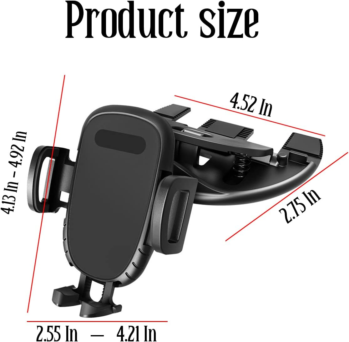 Car Phone Holder for CD Slot, Cell Phone Mount for CD Player, Magnetic or One Button Release, Silicone Pad Protection and 360&deg; Rotation, Compatible with All Iphone, Android, Smartphones - Magnetic/Black image number 6