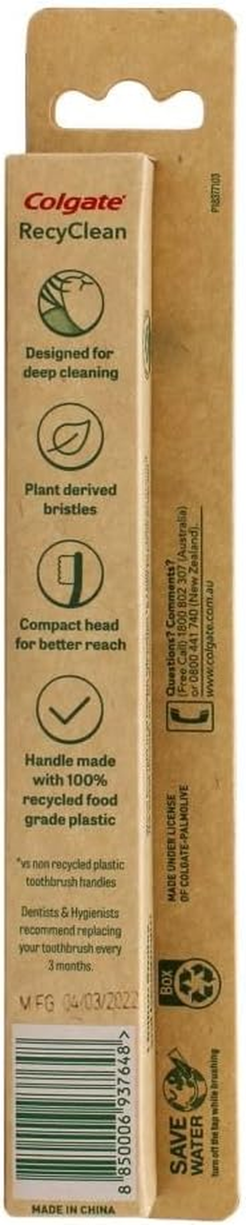 Colgate 100% Recycled Plastic Handle Toothbrush, Medium image number 1