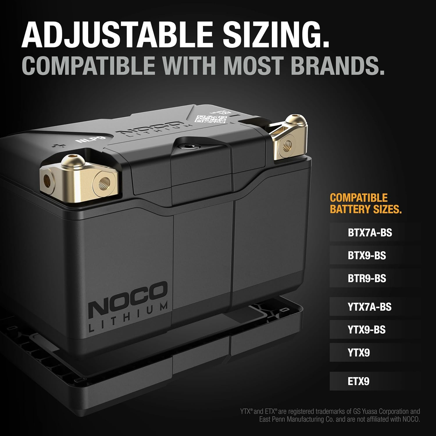 NOCO Lithium NLP9: Ultra-Light 12V Lithium Motorbike Battery &ndash; Group 9 &ndash; 3Ah &ndash; 400A Start Power &ndash; Intelligent BMS &ndash; UL Certified image number 5