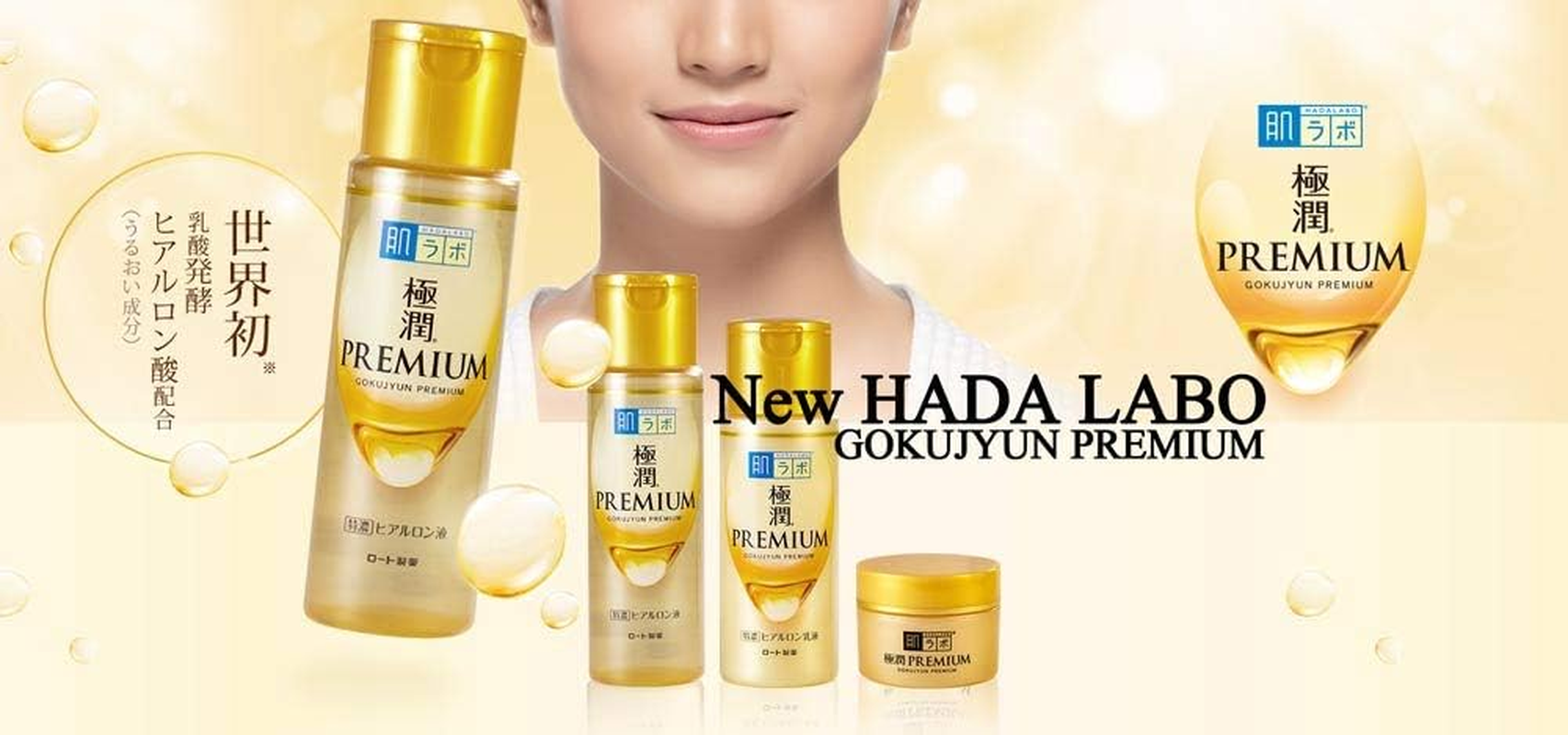 Rohto Hadalabo Gokujyun Premium Hyaluronic Acid Lotion 5.7Floz/170Ml 2 Bottle Set