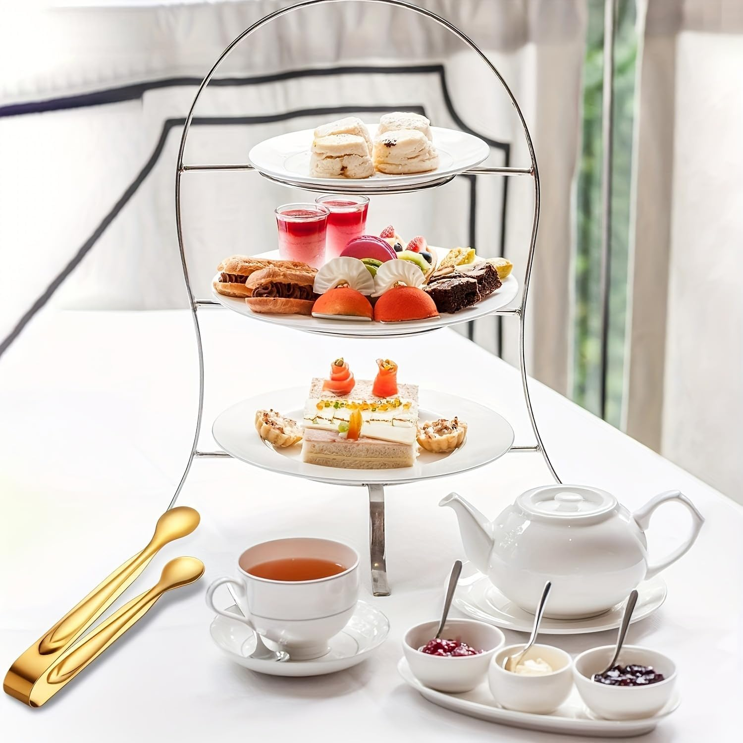 14 Pack Stainless Steel Mini Tongs for Tea Party Coffee Bar Catering &ndash; Small Buffet Tongs with Gold Finish for Sugar and Food Serving Utensils image number 4