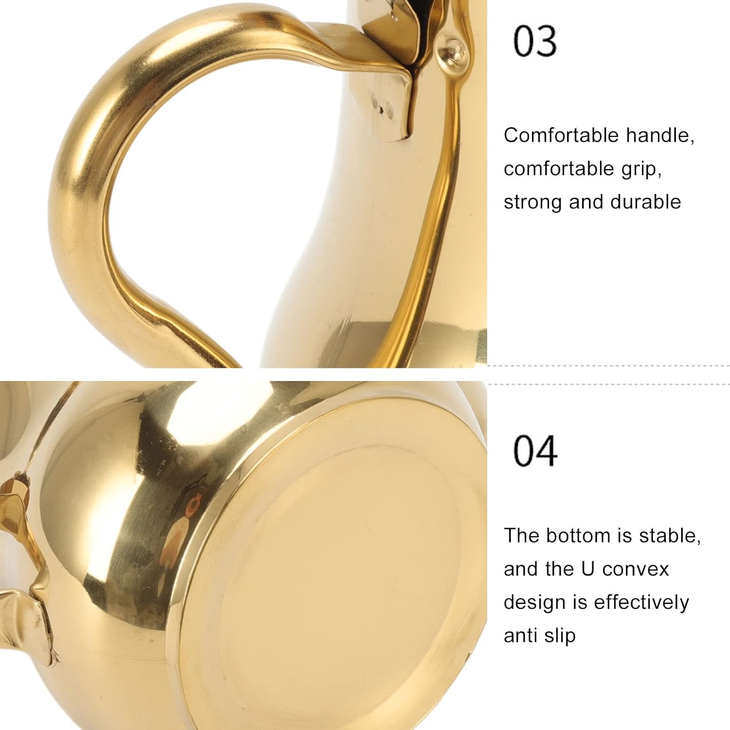 Teapot, Mesh Filter, Non-Toxic Stainless Steel Coffee Tea Kettle for Home (Gold) image number 1