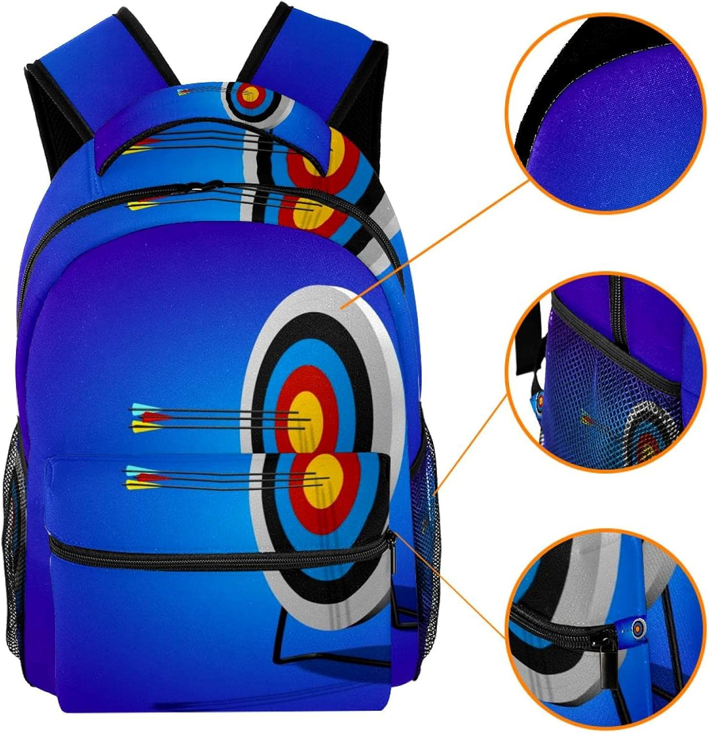 Arrow Target Backpack Students Shoulder Bags Travel Bag College School Tote Backpacks image number 3