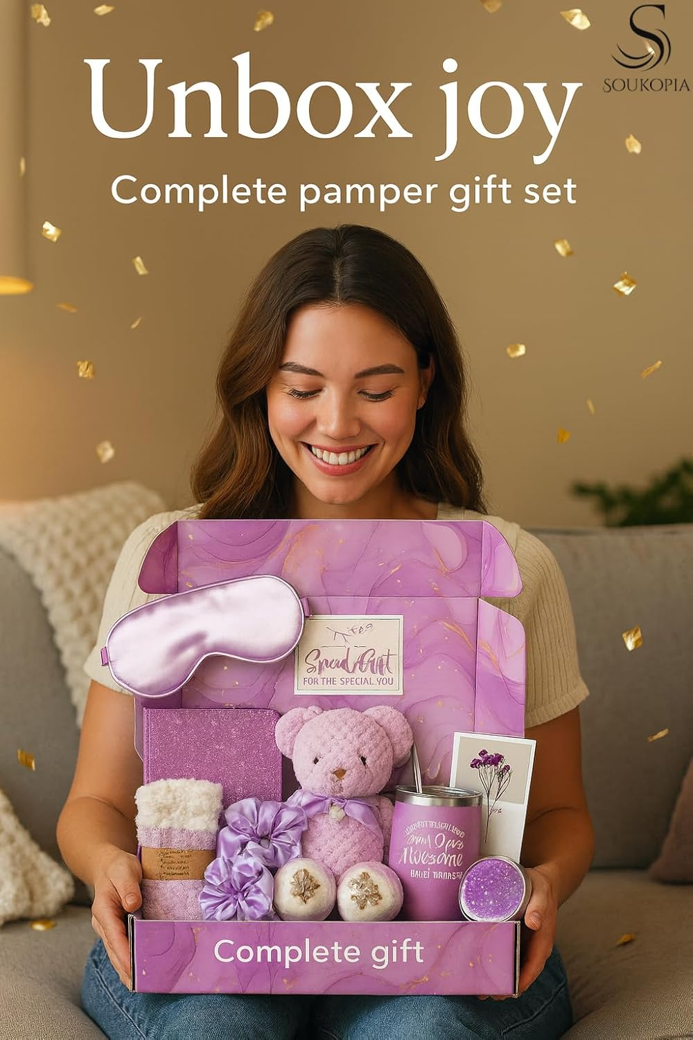 Birthday Gifts for Women &ndash; Luxury Gift Set with Bath Bombs, Skincare & Self Care &ndash; Gift Hamper, Gift Box, Gift Baskets &ndash; Woman Birthday Present, Pamper Hamper for Her, Mum, Wife, Friend image number 4