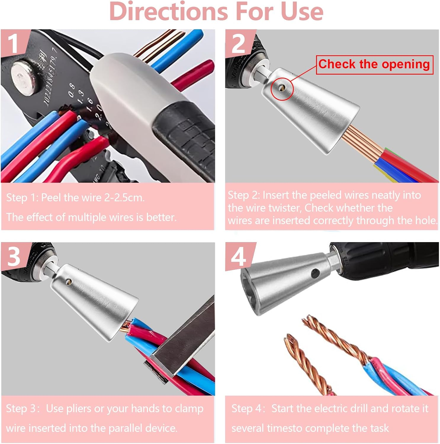 Upgrades Wire Twister Tool for Drill,Wire Nut Twister,Wire Connector Driver,Wire Twisting Stripping Tools for Drill Profession Electricians Tool,Spin Twist Wire Connector Socket(2Pcs) image number 4