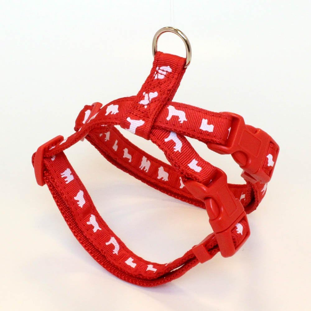 Lead Dog Silhouette Dog Harness, S, Red