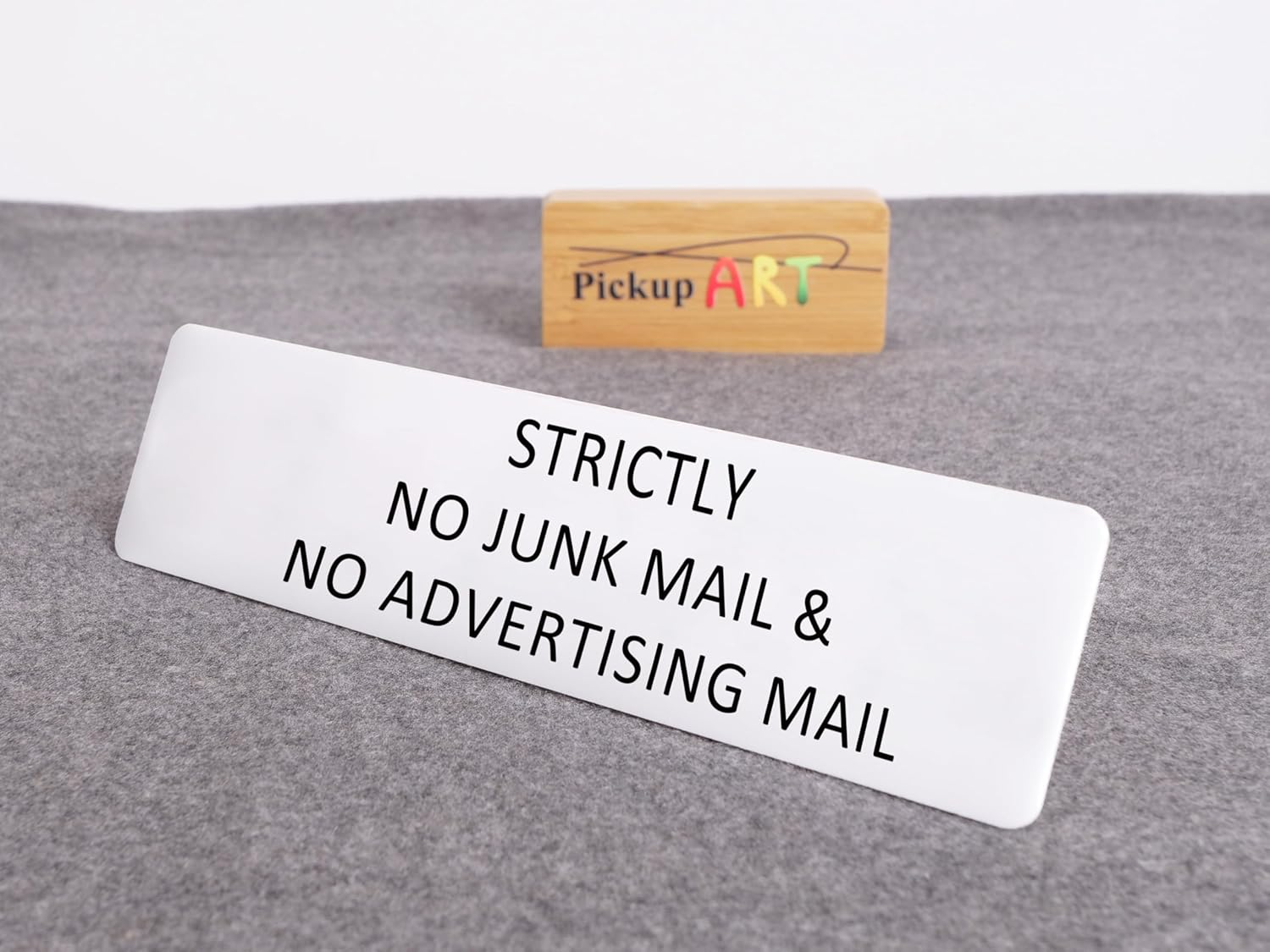 Strictly No Junk Mail & No Advertising Mail Self Adhesive Plaque Letterbox Sign (Style 3, 40X160Mm) image number 3