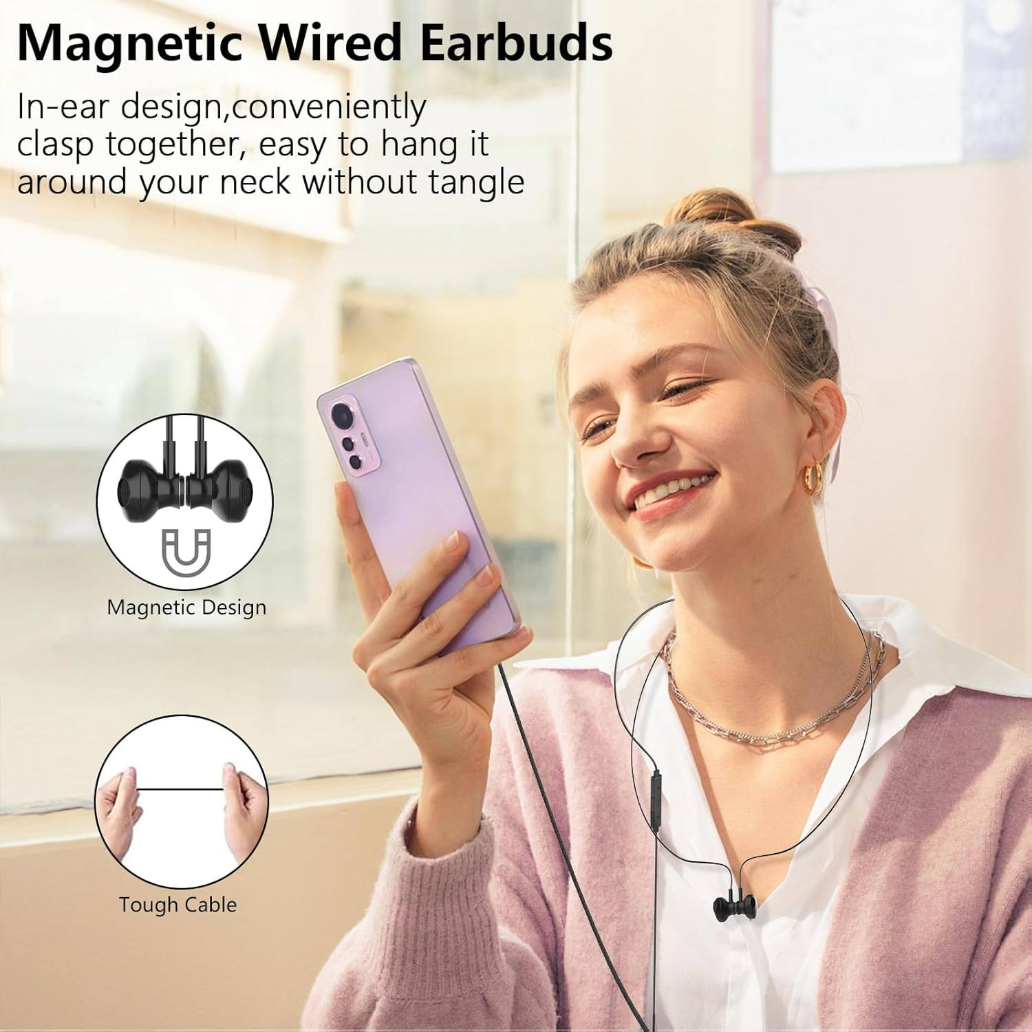 USB C Headphones for Samsung Galaxy A56 A55 A36 A26 A17 A16 A06 A54 A35 A34 S25 S24 S23 S22 S21 Ultra 5G, In-Ear Headset with Microphone for Iphone 17 16 15 Ipad Pro Airpods Pixel 7 8 9 9A image number 6