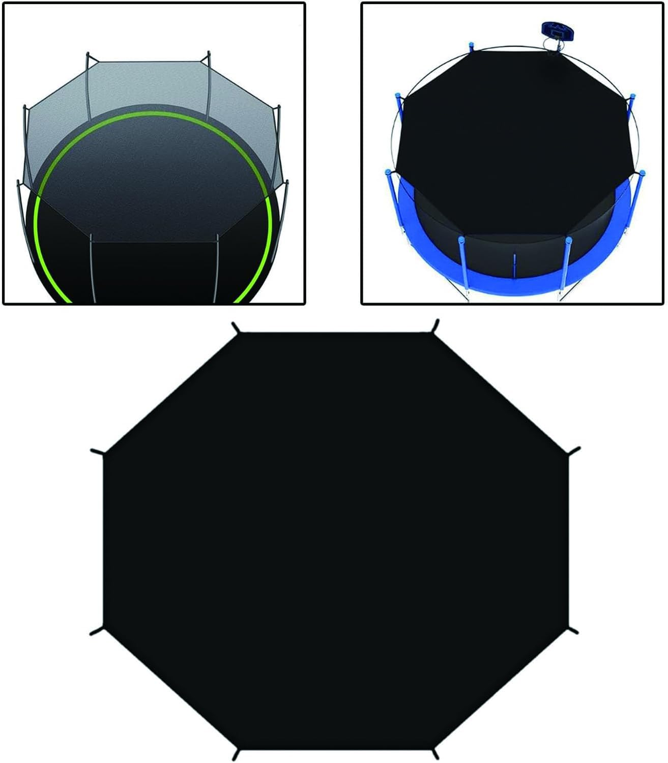 Trampoline Shade Cover Only Trampoline Awning Ceiling Black Rainproof Trampoline Sun Protection Cover Trampolines Canopy image number 2