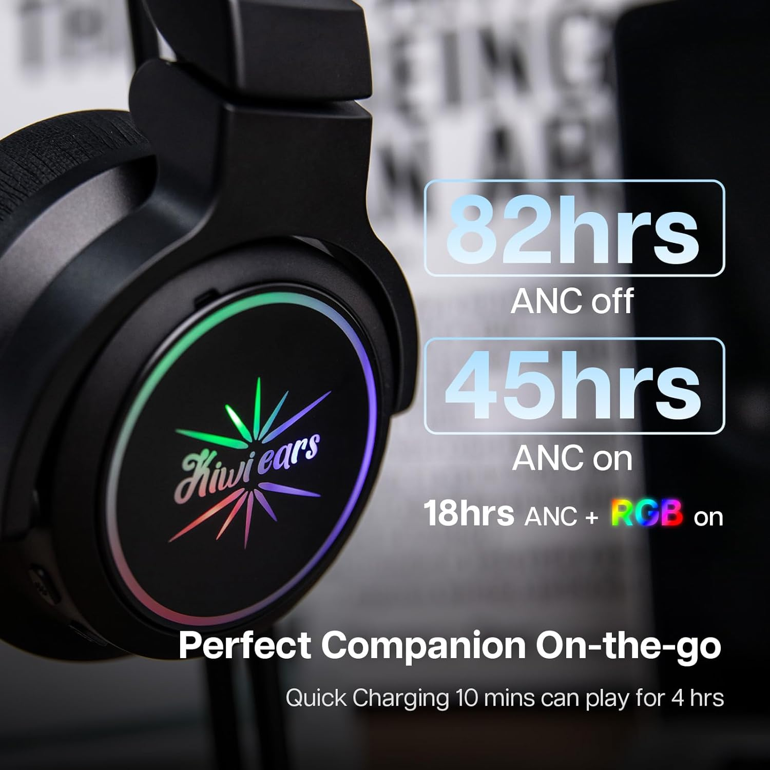 Linsoul Kiwi Ears Aventus Bluetooth 5.4 over Ear Headphones,Wireless DJ Studio Monitor Headphone, Dual Dynamic Driver Gaming Headphones with Hybrid ANC, 82H Playtime for Podcast Gaming Guitar image number 1