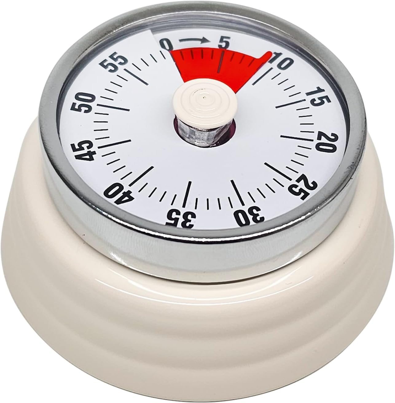 Timer, Mechanical Kitchen Timer, No Battery Needed, Manual Wind - Up, Magnet Attachable, for Cooking, Baking, Yoga & More, up to 1 Hour Precise Timing (Beige) image number 1