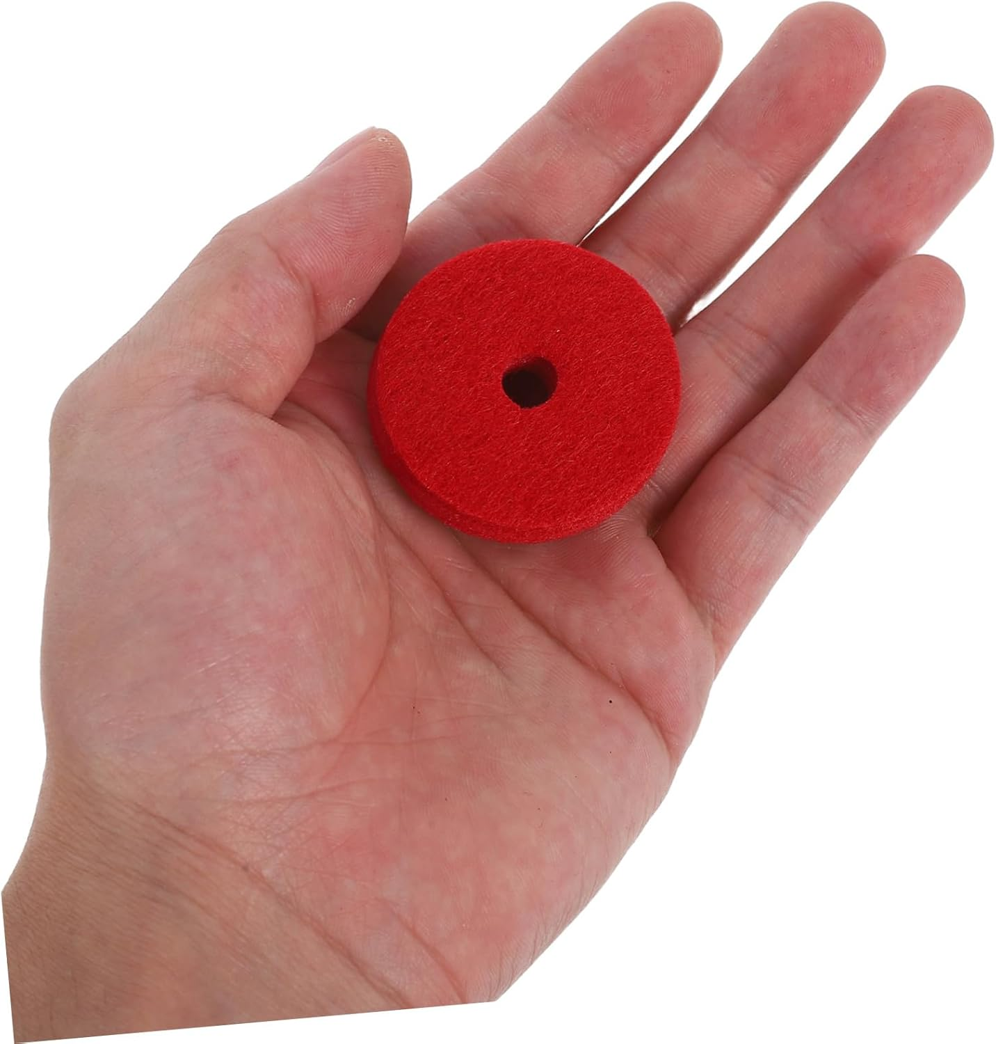 Kisangel 12Pcs Cymbal Felt Washer: Standard Size Cymbals Stand Felt Pads Anti-Vibration Drum Dampener Replacement Accessories 3.6 X 1 Cm Red image number 6