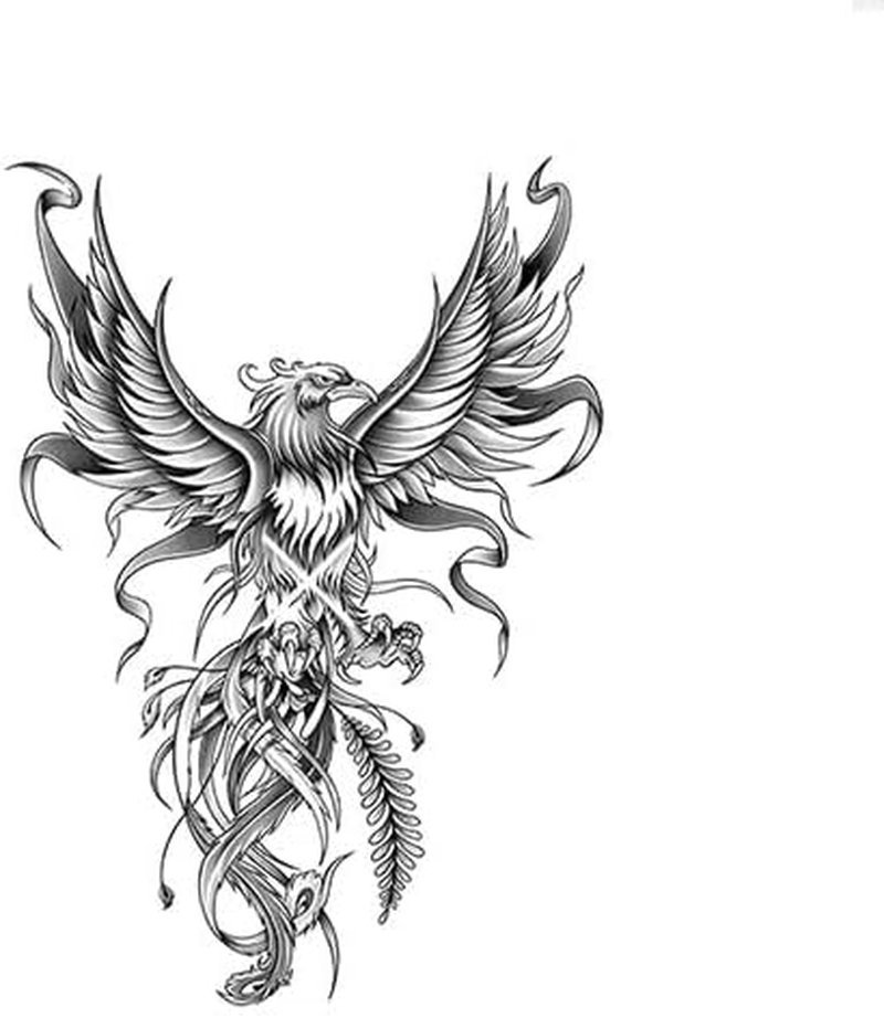 Phoenix Wings Full Back Semi-Permanent Herbal Tattoo Sticker High-Grade Simulation Juice Non-Reflective image number 1