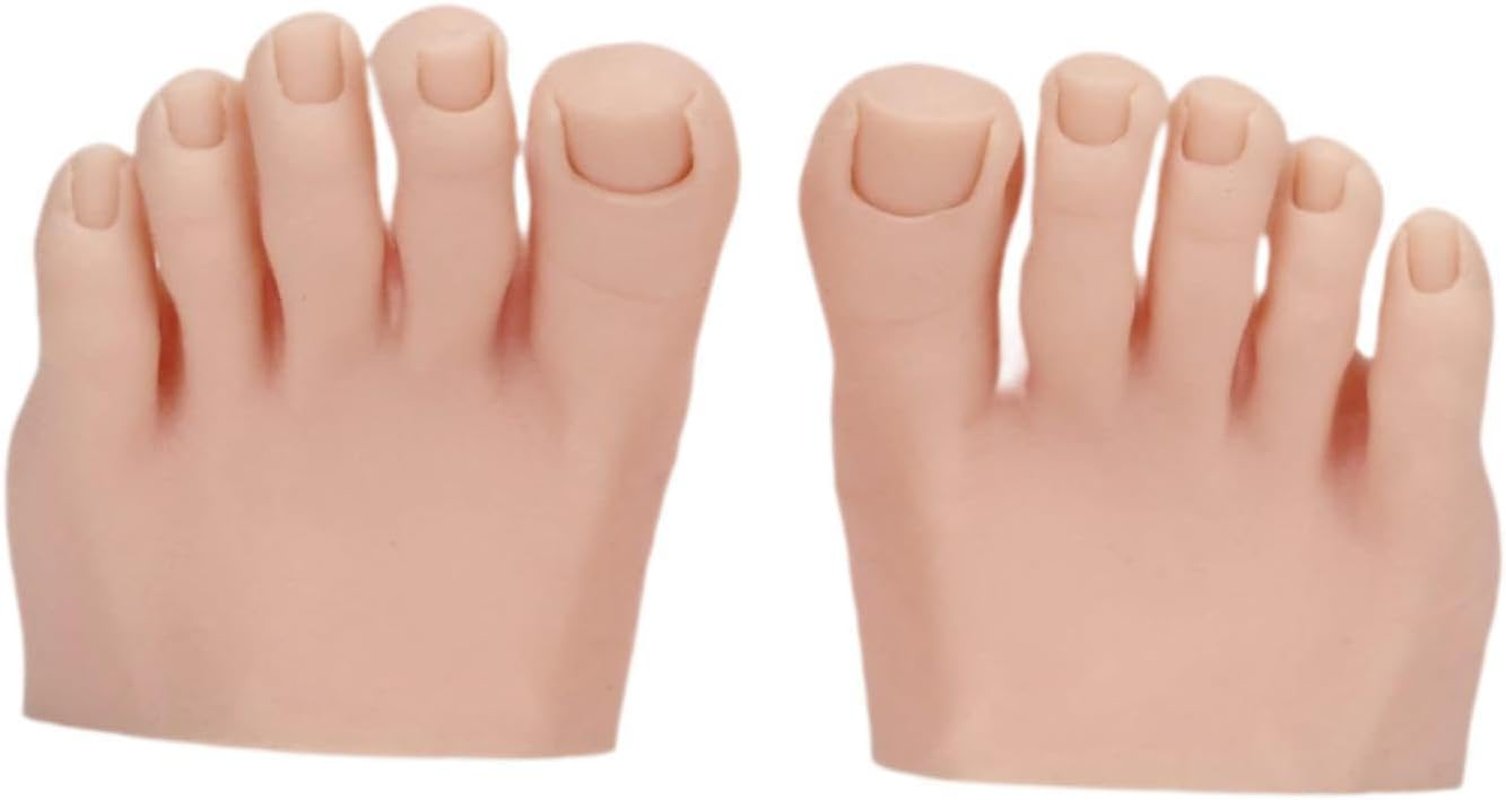 Koolsoo Practice Fake Foot Model, Nail Mannequin Movable Art Training Half Foot Display Professional Soft Silicone for Nails Tips, Skin Color - Dark Skin Color image number 5