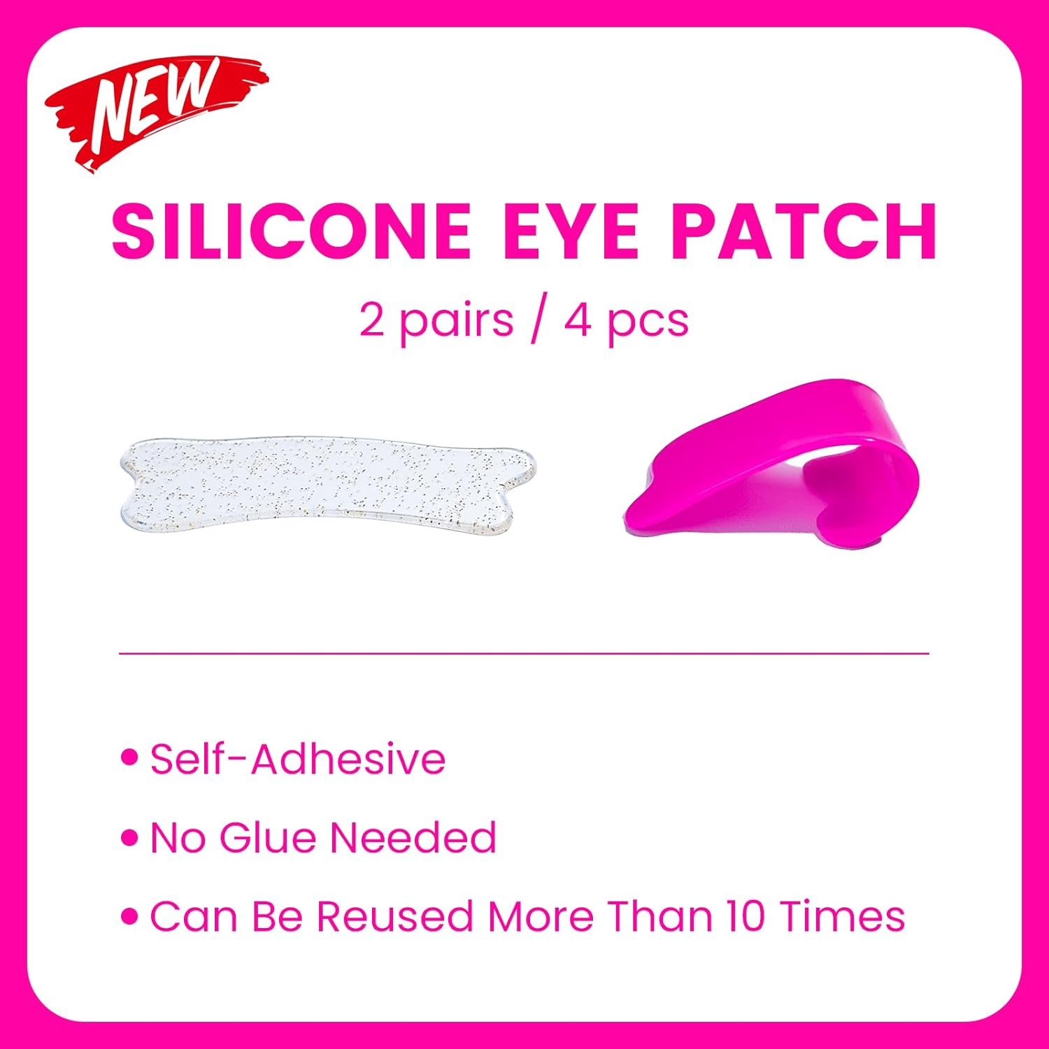 Libeauty under Eye Patch Silicone 4 Pcs for Korean Lash Lift & Lash Extensions Remover, Reusable and Soft Makeup Beauty Tool - Pink image number 4