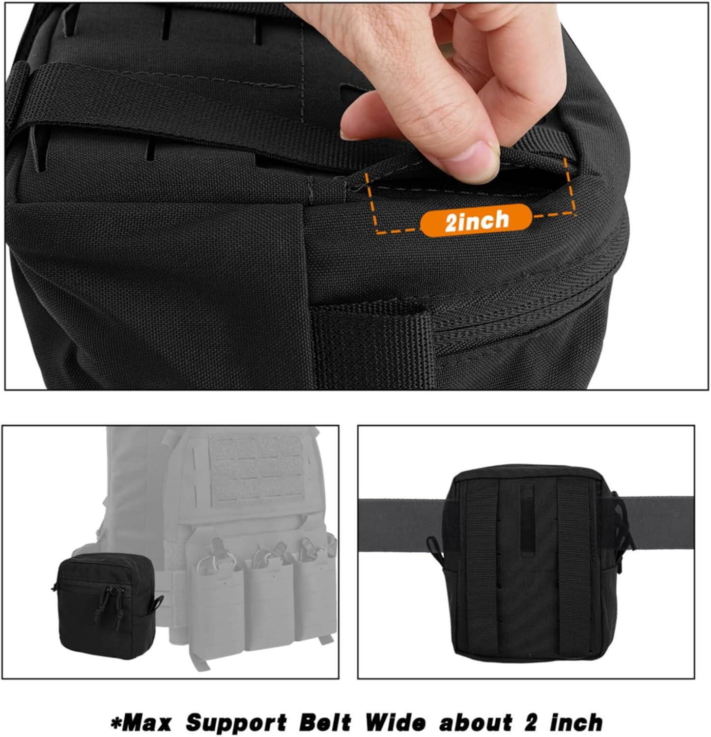 Gp Pouch, General Purpose Admin Pouches Small Utility EDC Pouch Bag for Tactical Belt and Molle Vest as Expanded Storage Bag - Cb image number 4