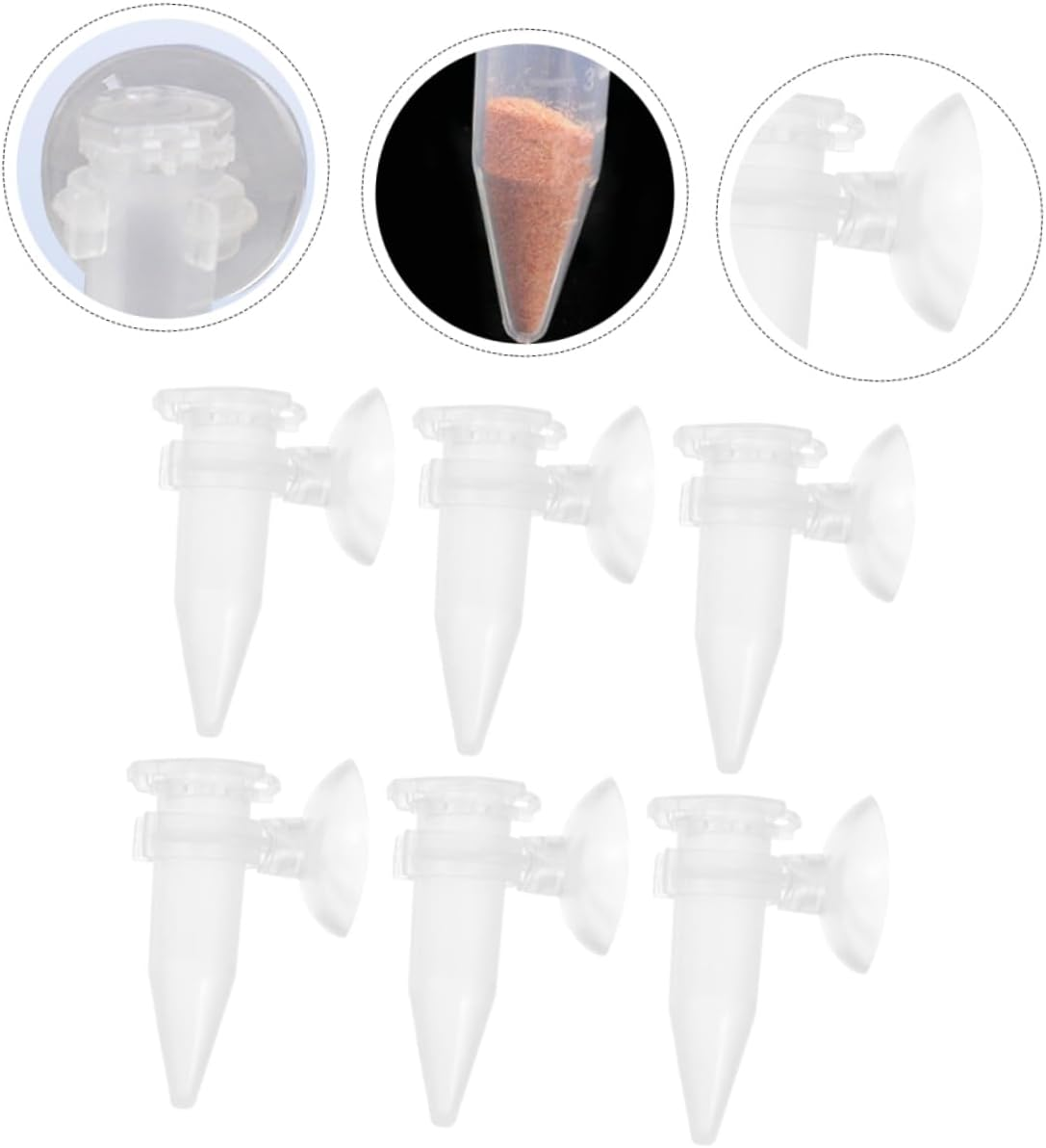 Ifundom 6Pcs Aquarium Shrimp Hatchery Feeder Tube with Suction Cup Plastic Mini Brine Shrimp Feeding Device for Fish Tank Breeding and Aquatic Pets image number 5