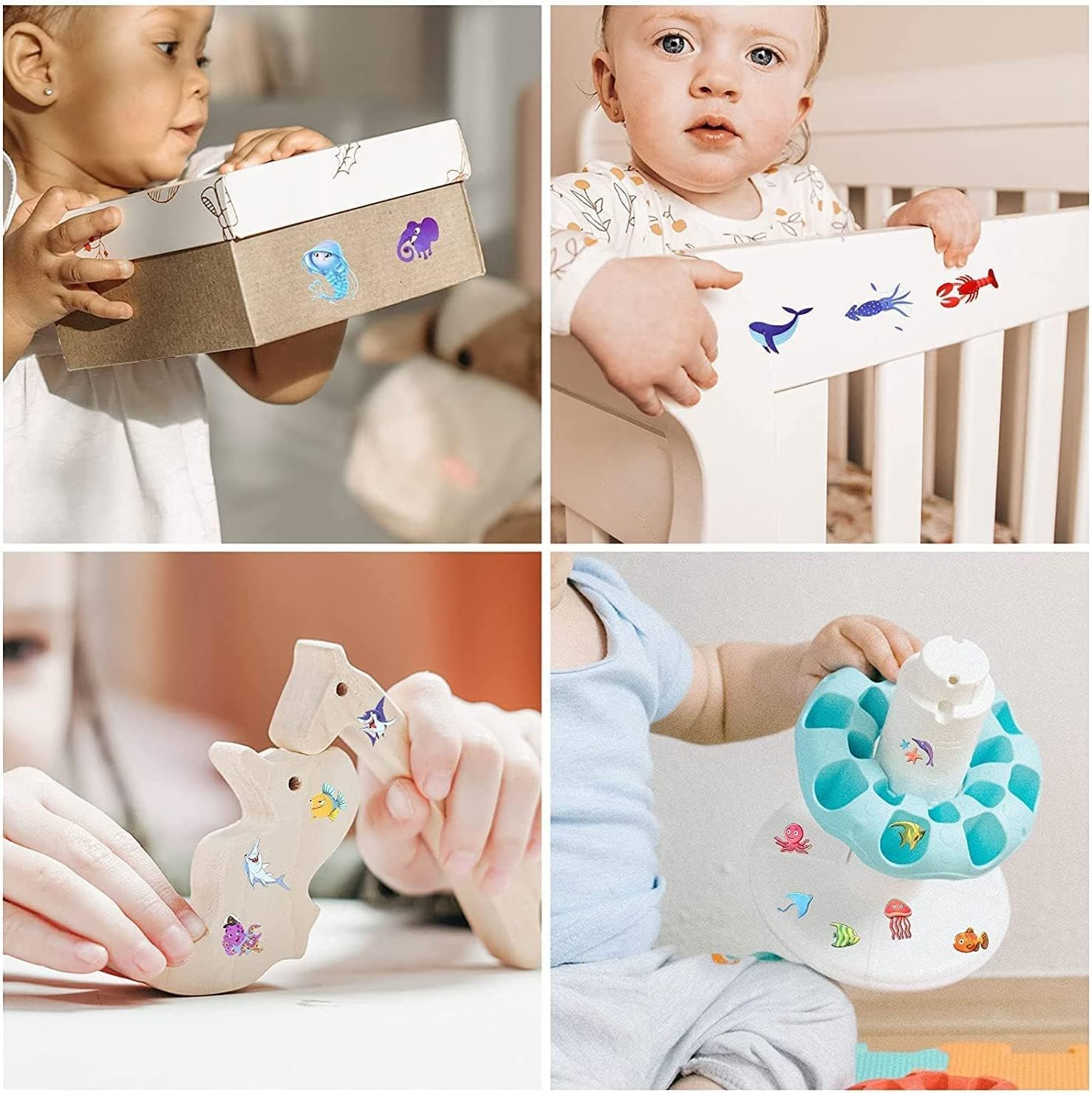 Animals, Insects, Sea Animals (350 PCS) Kids Waterproof Temporary Tattoos,Children'S Temporary Tattoo Toys,Boy Face Tattoo Stickers,Goody Bag Stuffers Party Bag Fillers - C-Mermaid image number 6