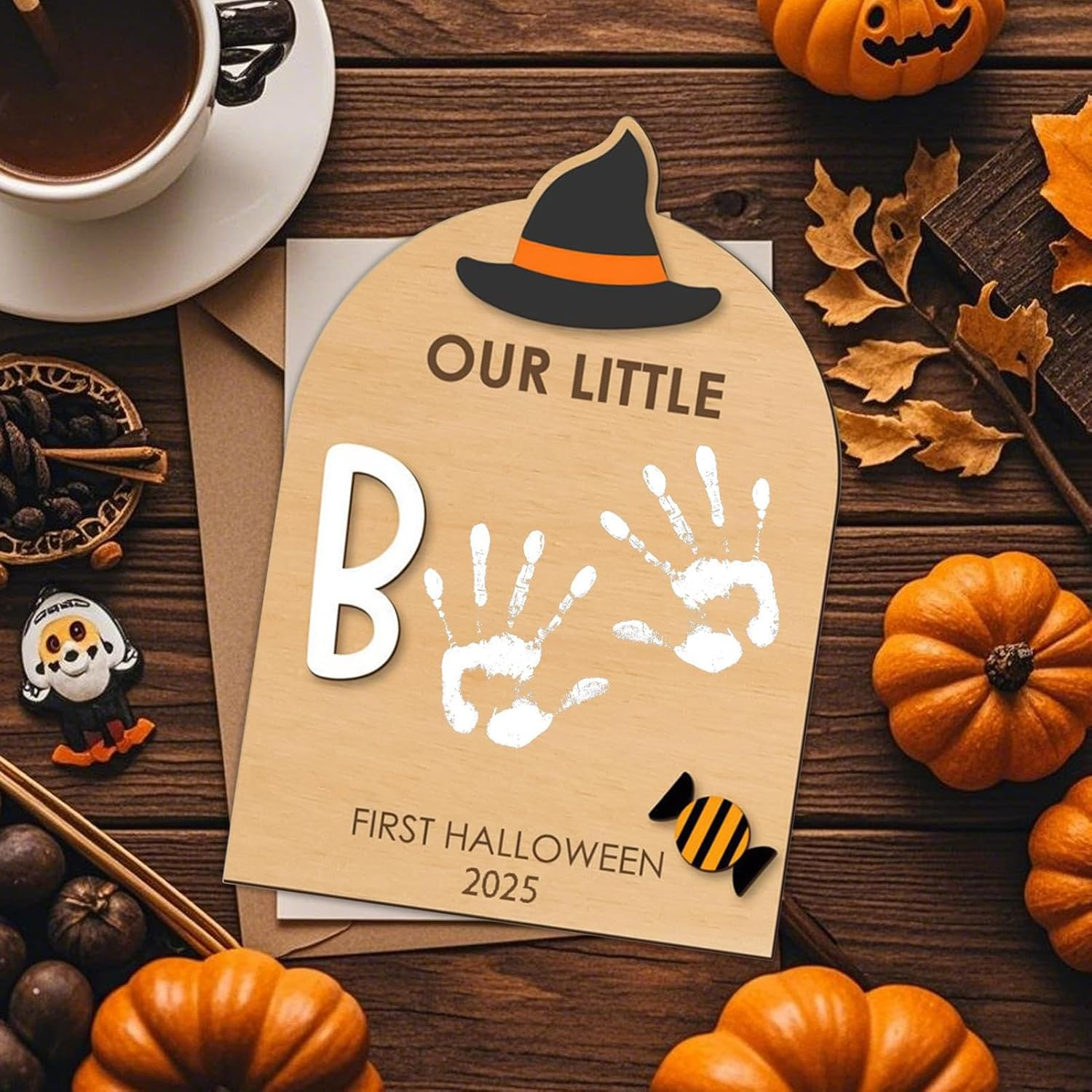 Foot Print Kit for Baby - Baby'S First Halloween Keepsake,Craft Kit with Ink Pad Hand Ornament for Birth Shower Mom Dad Kids Family, Christmas Halloween Nursery image number 4