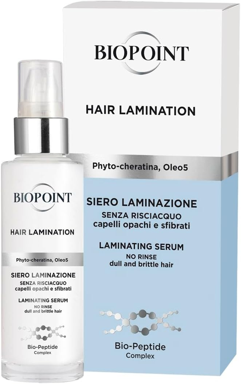 Biopoint Hair Lamination Serum for Damaged and Damaged Hair, Repairs Hair and Moisturises, Softness and Shine, 50 Ml