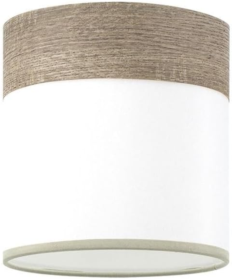Zarivy White E14 Table Lamp with Grey Wooden Base 14 X 14 X 14 Cm Ideal for Decorative Lighting and Creating a Cosy Atmosphere
