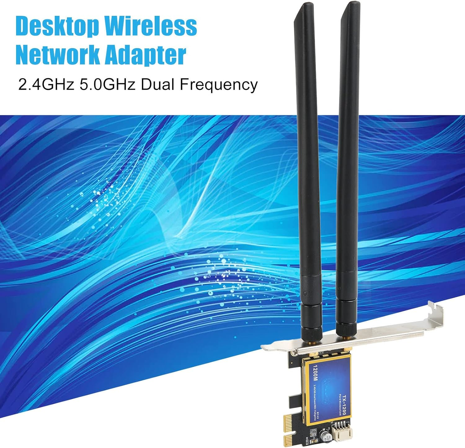 PCIE Wifi Card, High Speed Wireless Network Card Portable Compact 4.0 2.4G 5G Dual Band for Computer