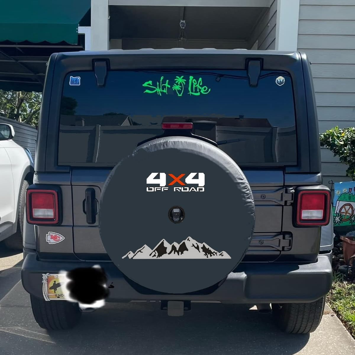 Tribones for Toyota Prado TXL TX, Ford Bronco, Jeep Wrangler Spare Tire Cover with Camera Hole, Spare Wheel Cover with Rear Camera Hole, Tire Cover Protector (XL, 255/75R17, 285/70R17) image number 5