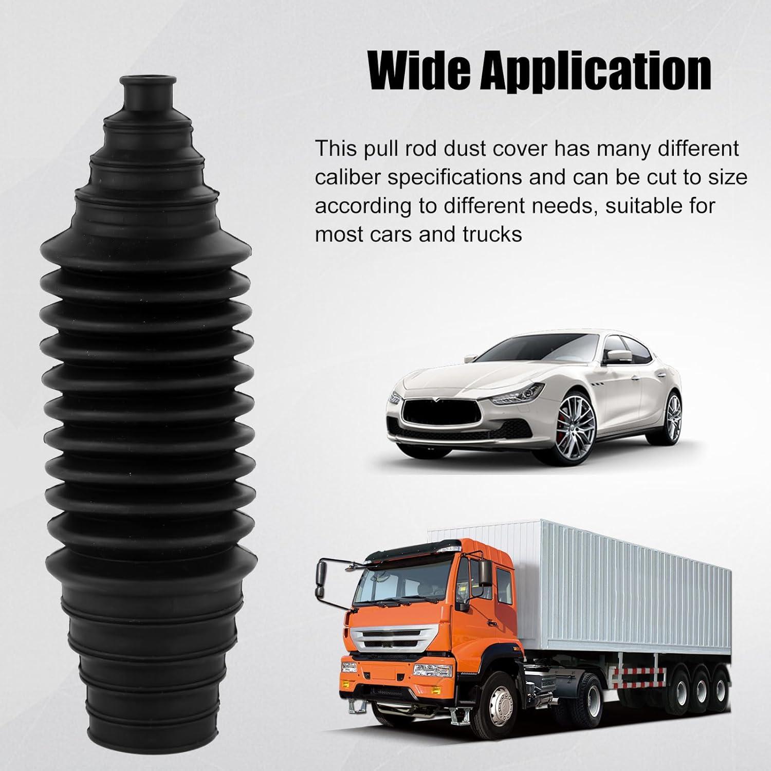 Inner Tie Rod Boot Kit, 8.66X2.36X2.36In Silicone Steering Rack Boot Tool Dust-Proof Car Rack and Pinion Boot Waterproof Inner Tie Rod Bellow Boot Car Accessories(Black) image number 1