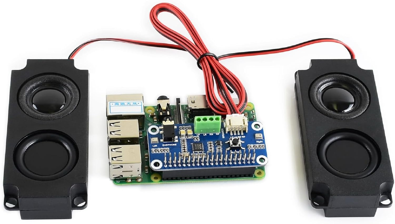 WM8960 Hi-Fi Sound Card HAT for Raspberry Pi 5/Pi 4B/3B+/Pi3B/Pi Zero 2W/ Zero W/Zero WH, Support Stereo Encode/Decode, Play/Record, Directly Drives Speakers to Play Music image number 3