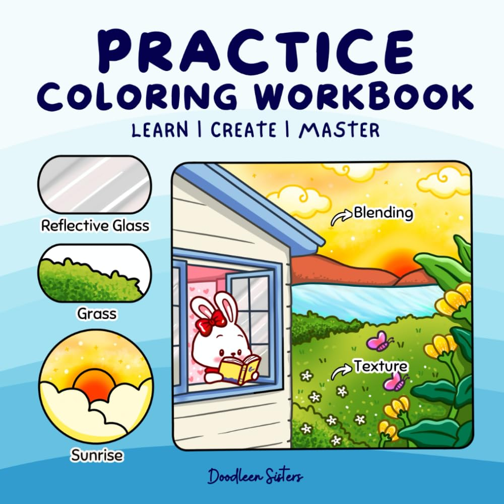 Your Ultimate Practice Coloring Workbook - a Coloring Book to Master Blending, Coloring Techniques, Shadows, Highlights, Moodboards and Patterns image number 1