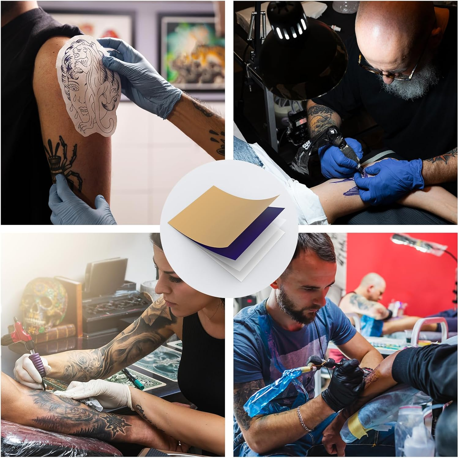 NEWYES 100 Sheets Tattoo Transfer Paper, Tattoo Stencil Paper for Tattooing A4 Size & 4 Layers Thermal Transfer Paper for Tattoo Printer DIY image number 4