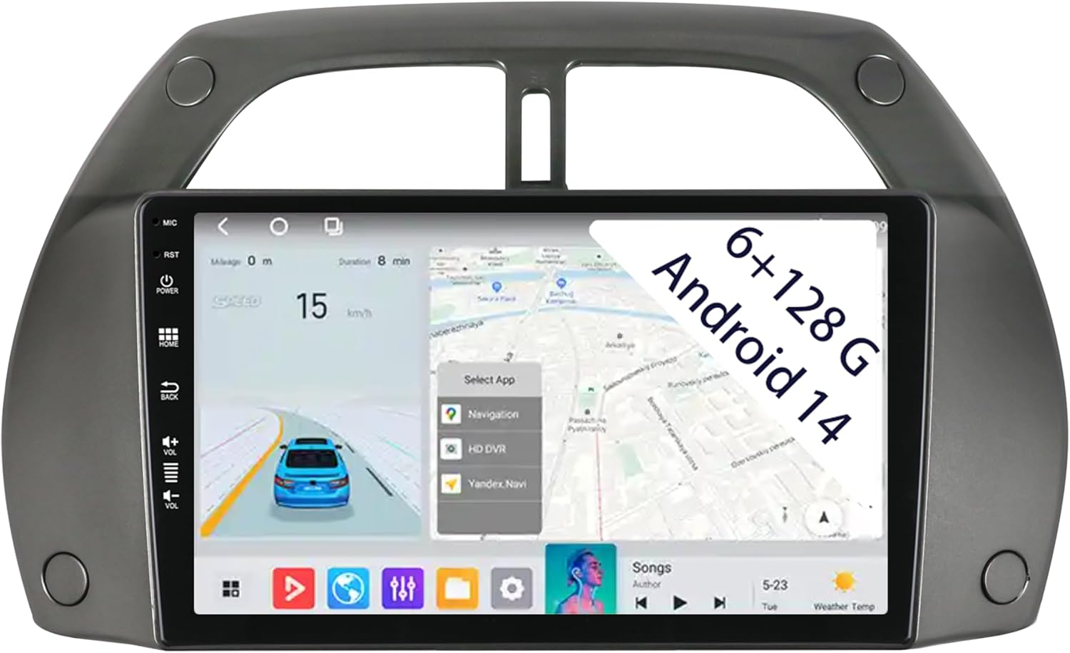 [6+128GB] Keconsing 9" Android 14 Autoradio for Toyota RAV4 2001 2002 2003 2004 2005 2006 Radio Carplay, Wireless Car Play GPS Navi Screen Bluetooth Navigation Player Stereo Touchscreen Mirror Link