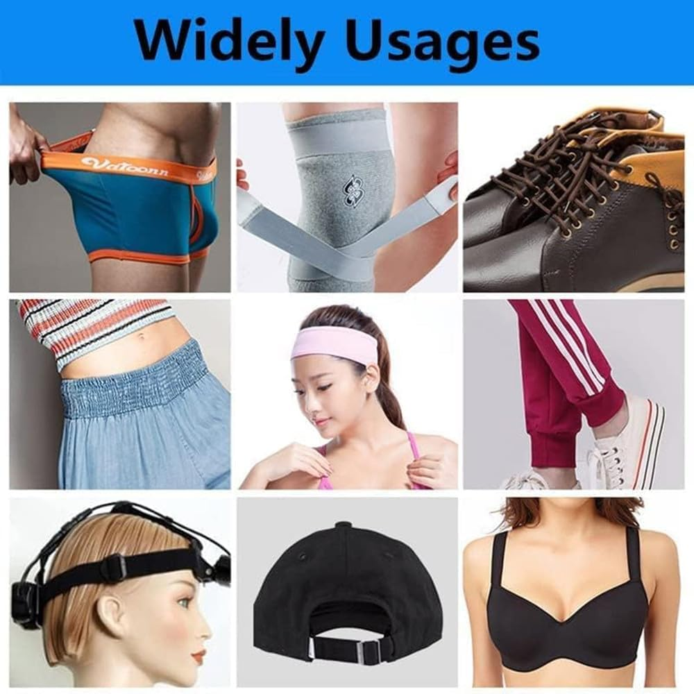 2 Pack Knit Elastic Spool, 1 Inch 10 Yards Elastic Band Heavy Stretch High Elasticity for Sewing Pants Waistband, Wigs, Skirts,Craft Craft DIY Projects (Black & White) image number 5