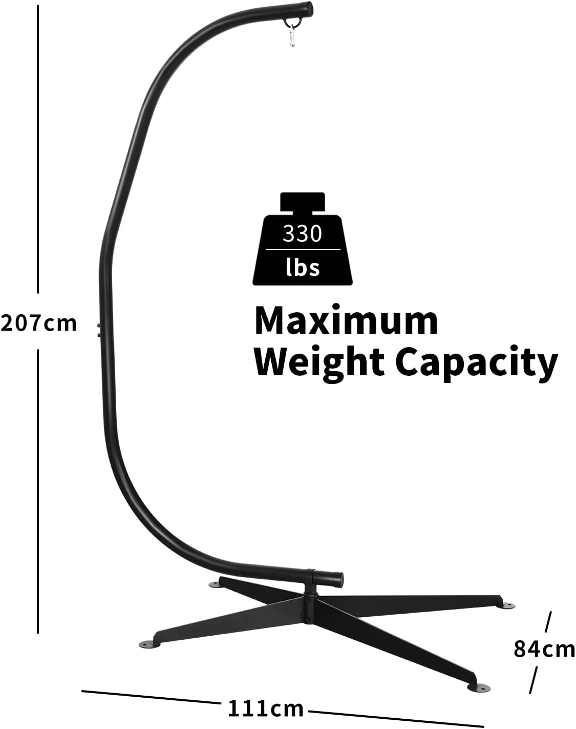 Costway Hammock Stand Frame Solid Steel Construction for Hanging Air Porch Swing Chair image number 1