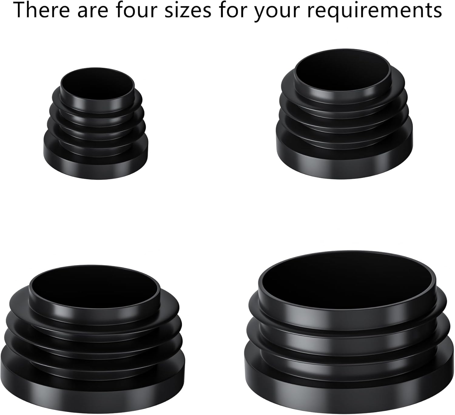 28 PCS Black round Tube Plastic Plugs End Caps (19Mm) image number 3