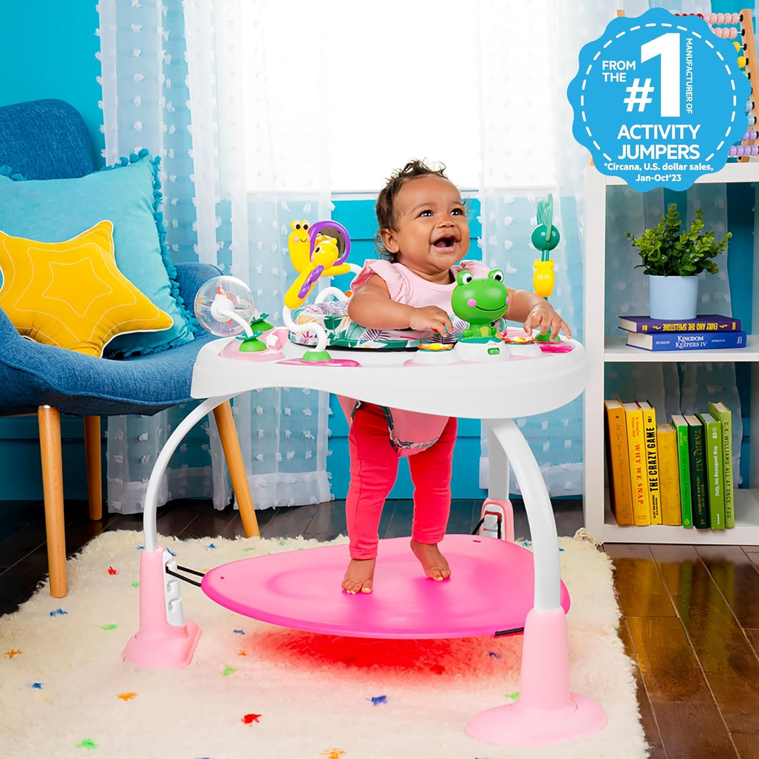 Bright Starts Bounce Bounce Baby 2-In-1 Activity Jumper & Table - Playful Palms image number 5