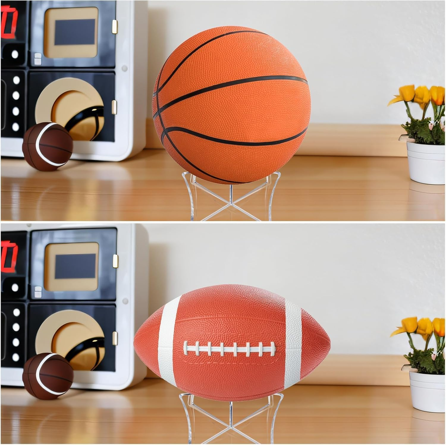 2Pcs Acrylic Ball Stand Holder - Clear Display for Basketball, Football, Soccer - Transparent Stand for Sports Balls image number 3