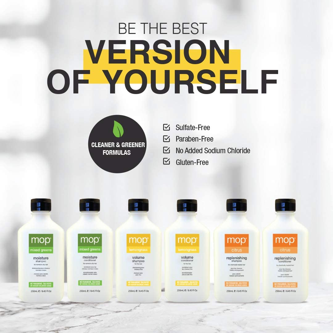 Basil Mint Revitalizing Shampoo by MOP for Unisex - 8.45 Oz Shampoo image number 2