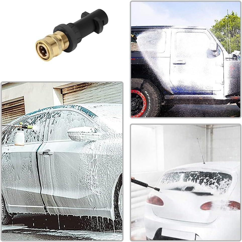 High Pressure Cleaner Gun Adaptor for K2 K3 K4 K5 K6 K7 with 1/4" Brass Adaptor,Female Fitting Quick Connector with 1 Pcs High Pressure Cleaner Gun Nozzle image number 1
