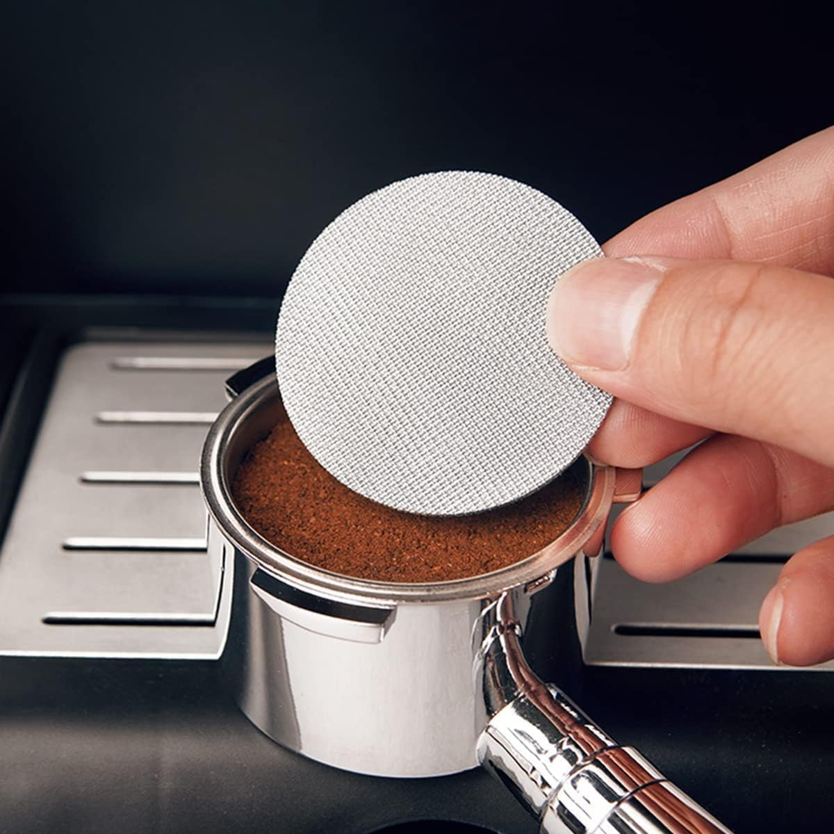 2 Pcs Espresso Puck Screen for 53.5Mm Portafilter, Resuable 1.7Mm Thickness 150&Mu;m, 316L Stainless Steel, Professional Barista Coffee Filter Mesh Plate for Breville Espresso Machine (53 Mm) image number 1