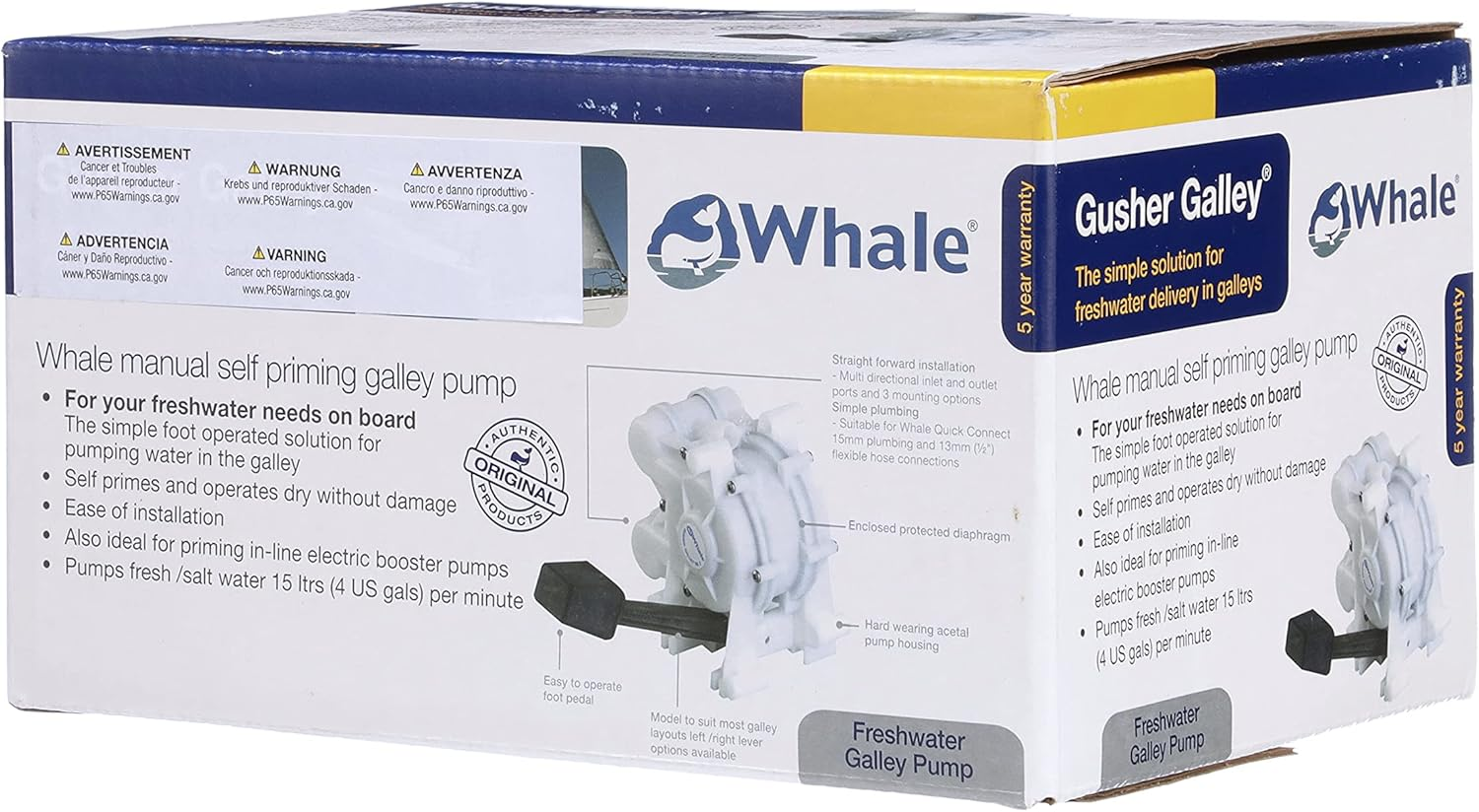 Whale GP0550 Gusher&reg; Galley Mk 3 Manual Freshwater Galley Pump, Foot Pedal-Operated, Right-Side Foot Lever image number 1