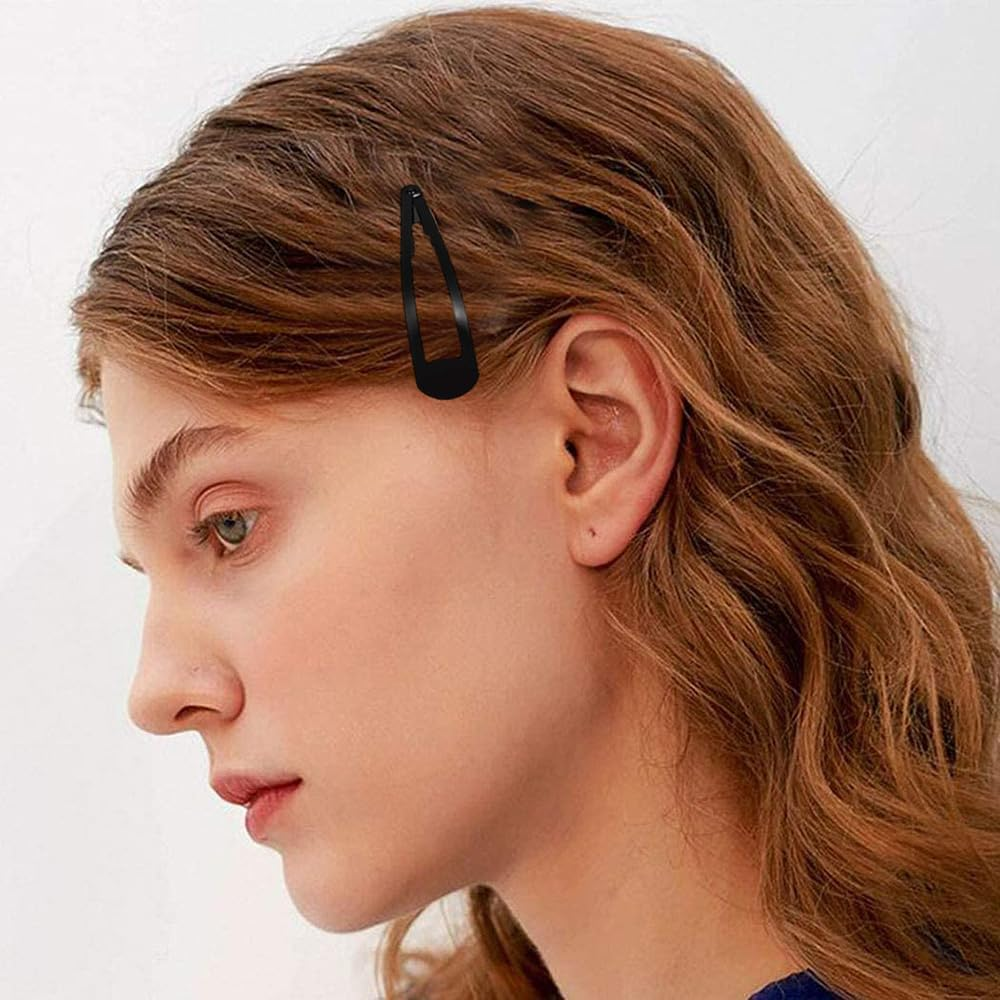 50 Pieces Metal Snap Hair Clips No Slip Hair Clip 5 Cm BB Hair Clips with Storage Box for Girls Women Bang Holder Hair Making Black image number 3